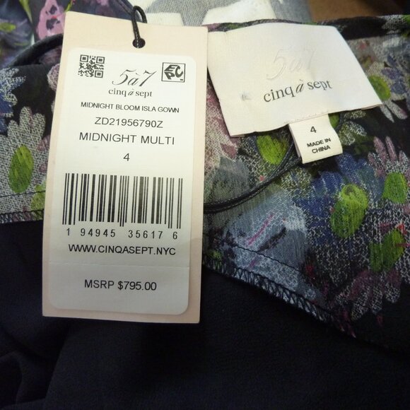 Cinq a Sept Midnight Floral Bloom Isla Gown - Picture 13 of 13